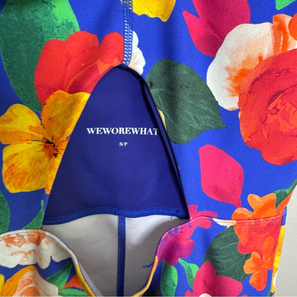WeWoreWhat Blue Floral Cutout Jumpsuit Romper - Picture 5 of 7